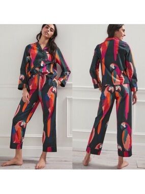Anthropologie Farm Rio Macaw Print Pajama Set Size Small